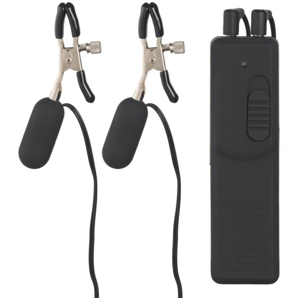 Fetish Fantasy Brystklemmer Med Vibrator - Black
