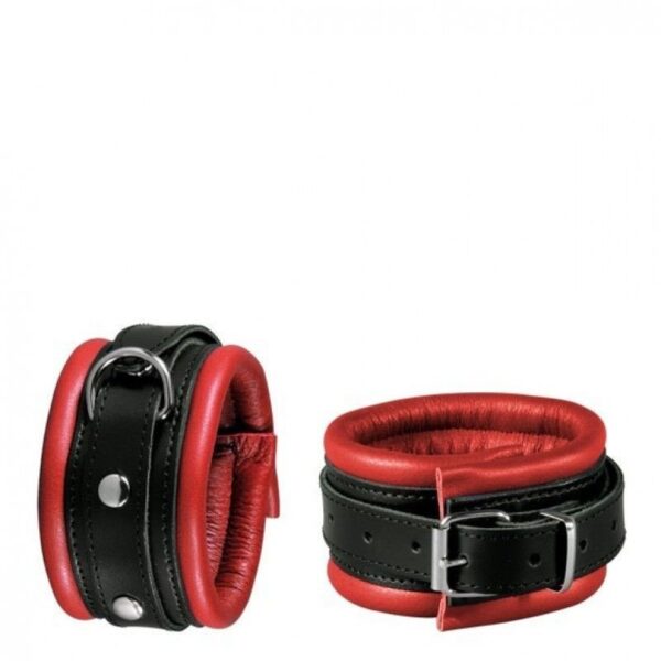 Leather Anklecuffs Red - 5 Cm