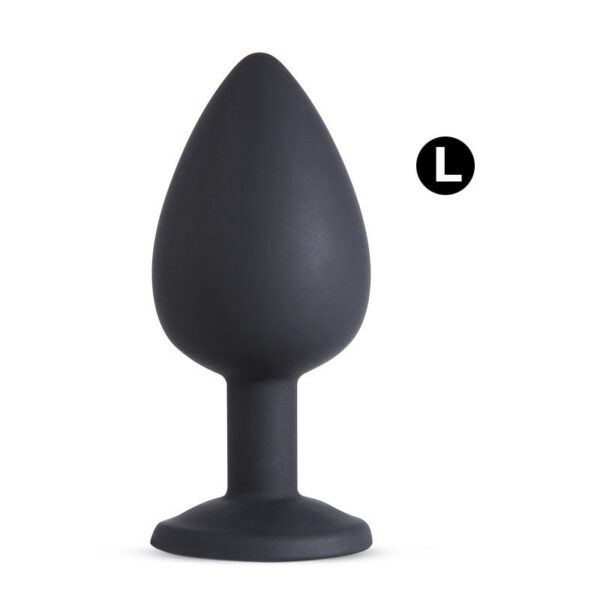 Silikone Butt Plug Med Smykkesten - Large